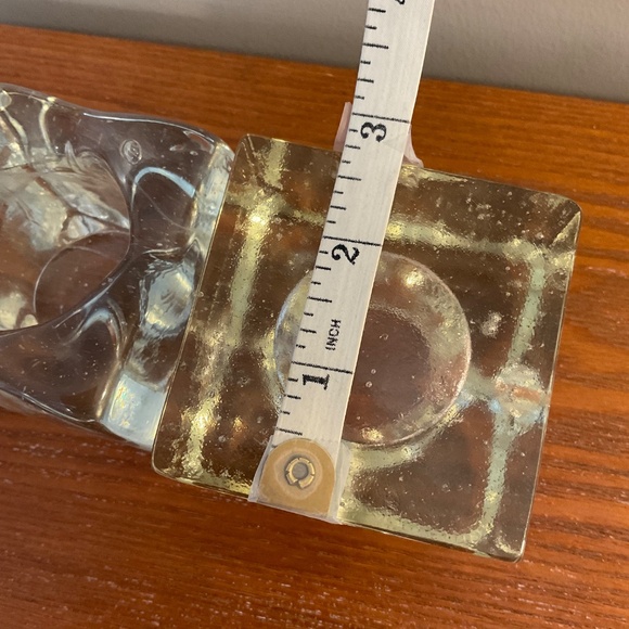 Vintage Clear Glass Square Ice Cube Candle Holders - Set of Two - Picture 16 of 16